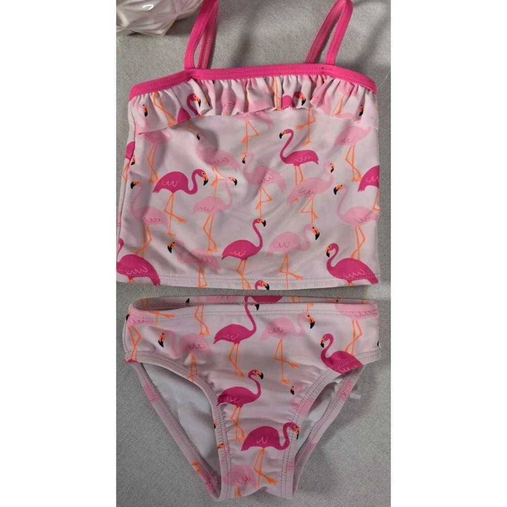 Children's Place Baby/Toddler Girls Flamingo Ruffle Tankini 2 Swimsuit - 18/24 M